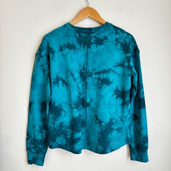All in Motion Women's Loose Tie-Dye Crewneck Pullover Sweatshirt Teal green XS - Picture 2 of 9